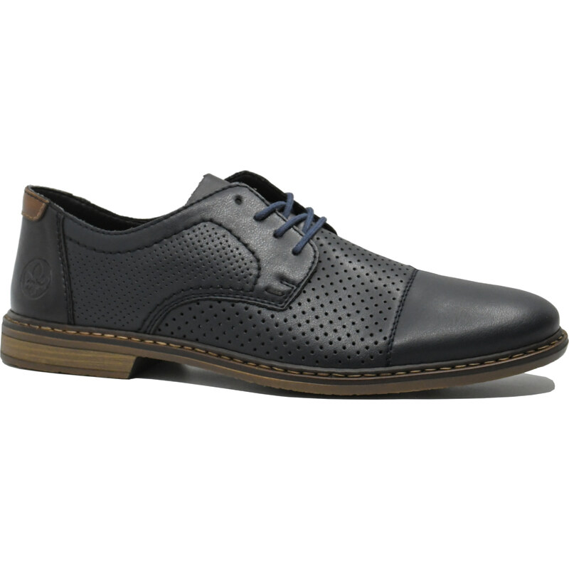 Pantofi office Rieker bleumarin din piele naturala cu perforatii RIK13431-14