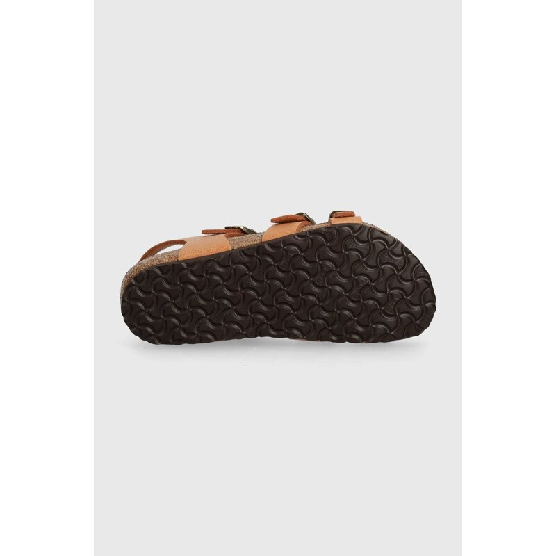 Birkenstock sandale din piele pentru copii Kumba Kids BFBC culoarea maro