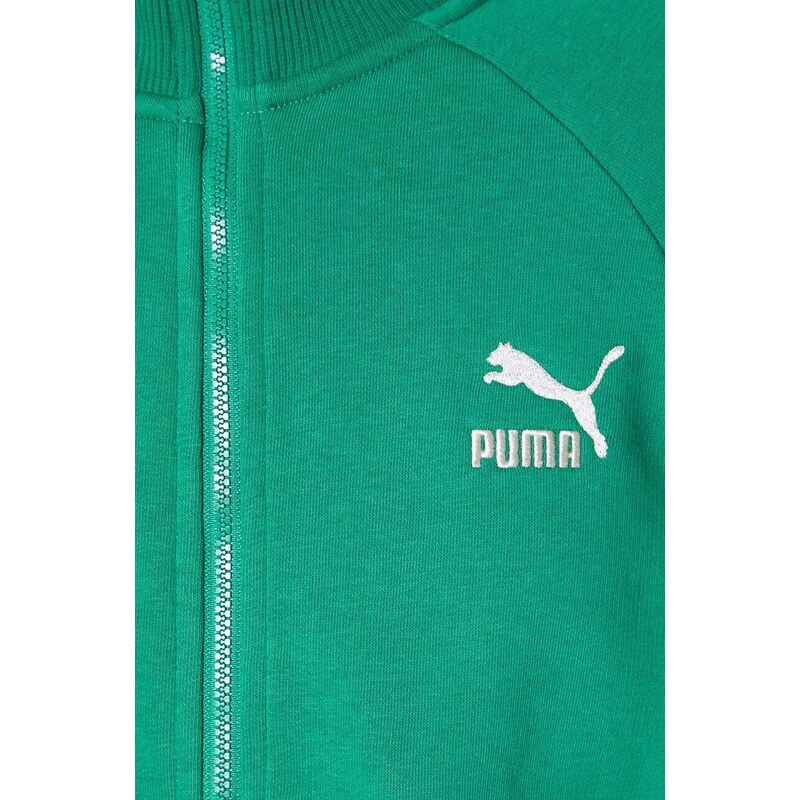 Puma bluză Iconic T7 femei, culoarea verde, cu model, 625602