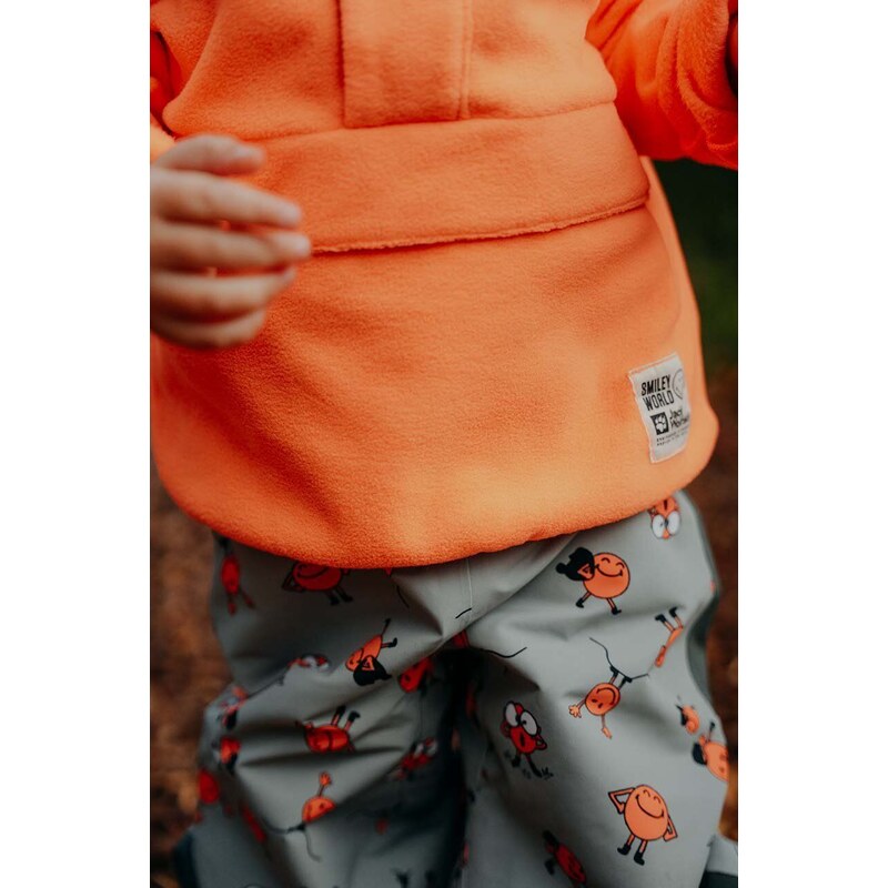 Jack Wolfskin bluza copii SMILEYWORLD MIDLAYER culoarea portocaliu, neted