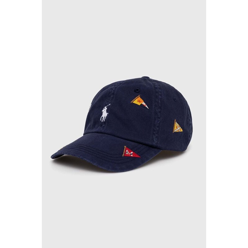 Polo Ralph Lauren șapcă de baseball din bumbac culoarea bleumarin, cu model, 710926397