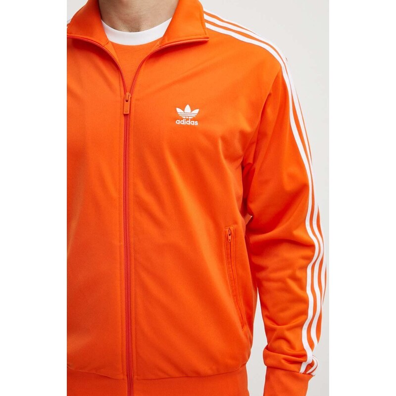 adidas Originals bluza barbati, culoarea portocaliu, cu imprimeu, IR9902