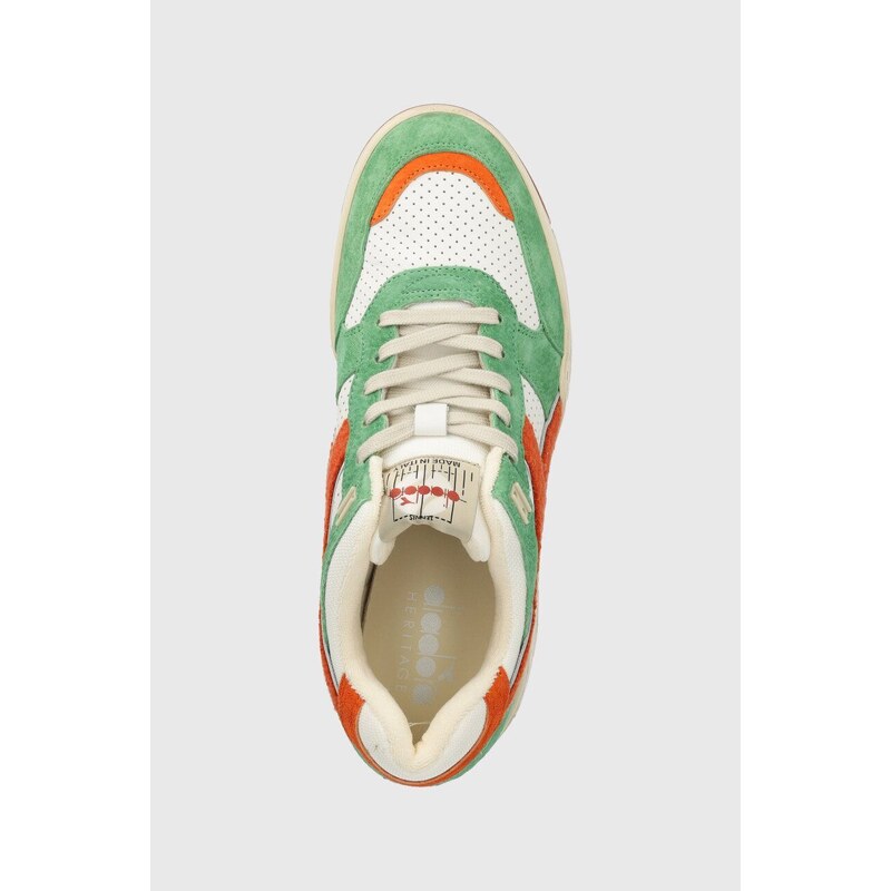 Diadora sneakers din piele B.560 Used RR Italia culoarea verde, 201.180481.30095