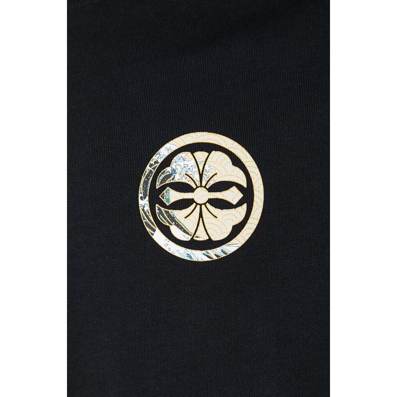 Evisu tricou din bumbac Kamon Print + Wave Daicock Print barbati, culoarea negru, cu imprimeu, 2ESHTM4TS7067