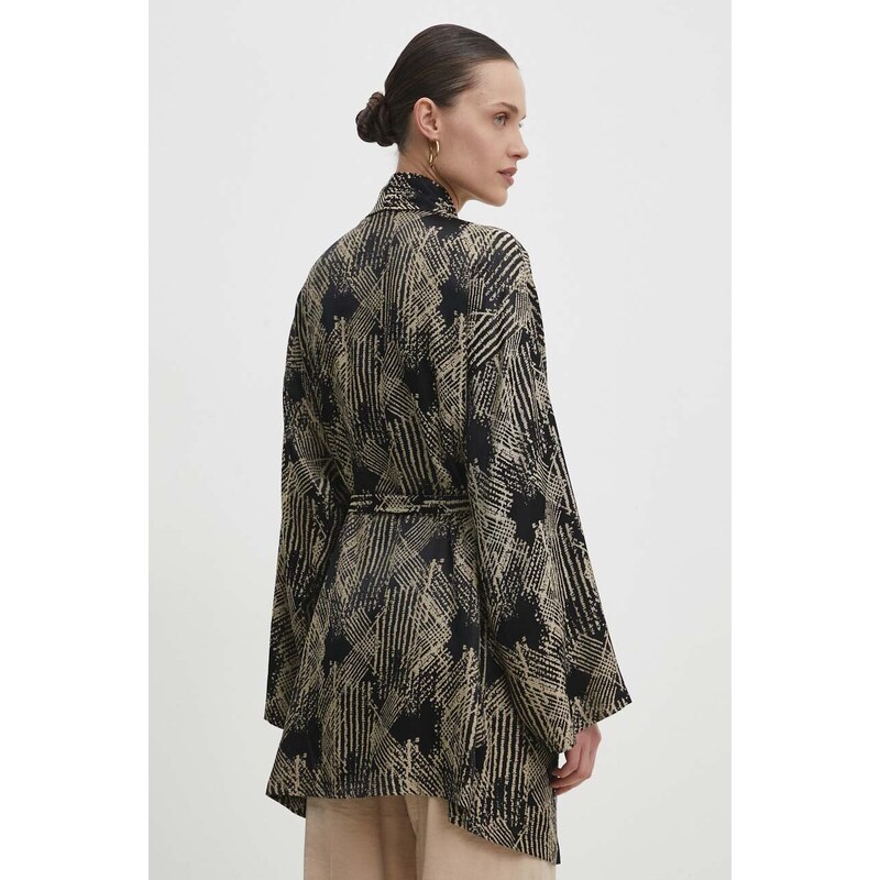 Answear Lab kimono culoarea negru, modelator