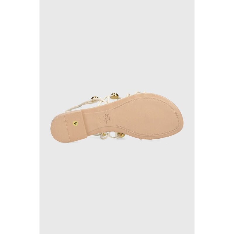 AGL sandale de piele SUMMER femei, culoarea bej, D656081PHSOFTY0119