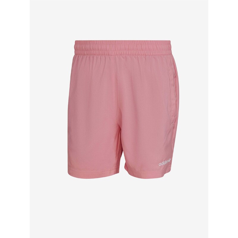 Pantaloni scurti de baie cu logo si buzunare, roz, barbati, Adidas