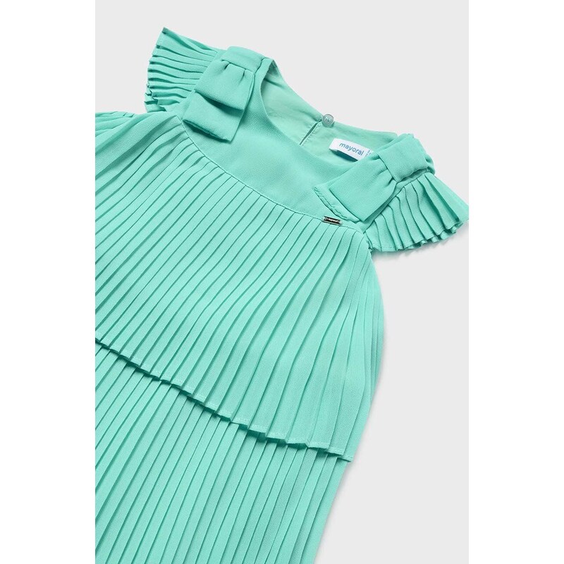 Mayoral rochie din bumbac pentru bebeluși culoarea verde, mini, evazati