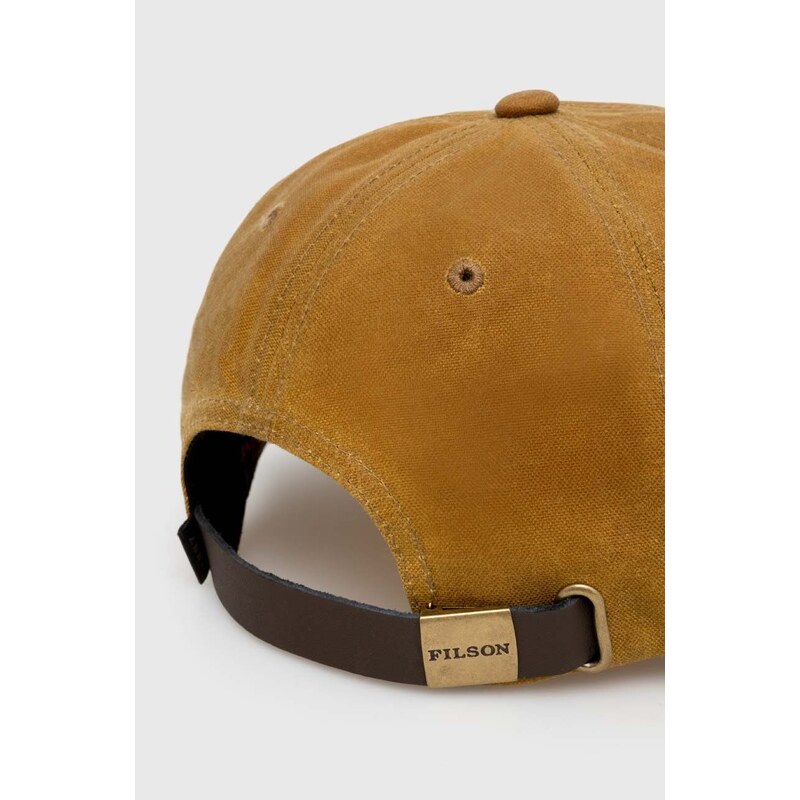 Filson șapcă de baseball din bumbac Oil Tin Low Profile Logge culoarea maro, neted, FMACC0145