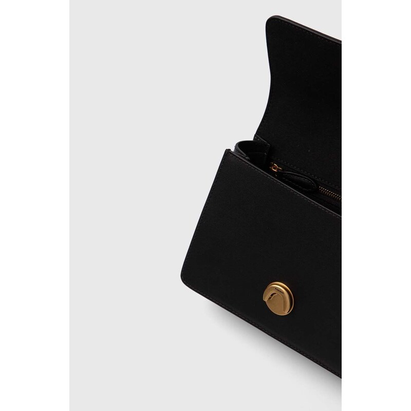 Pinko poșetă de piele culoarea negru, 100071 A0F1