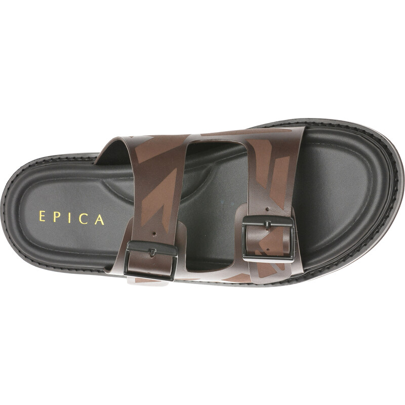 Papuci casual EPICA maro, 13, din piele naturala