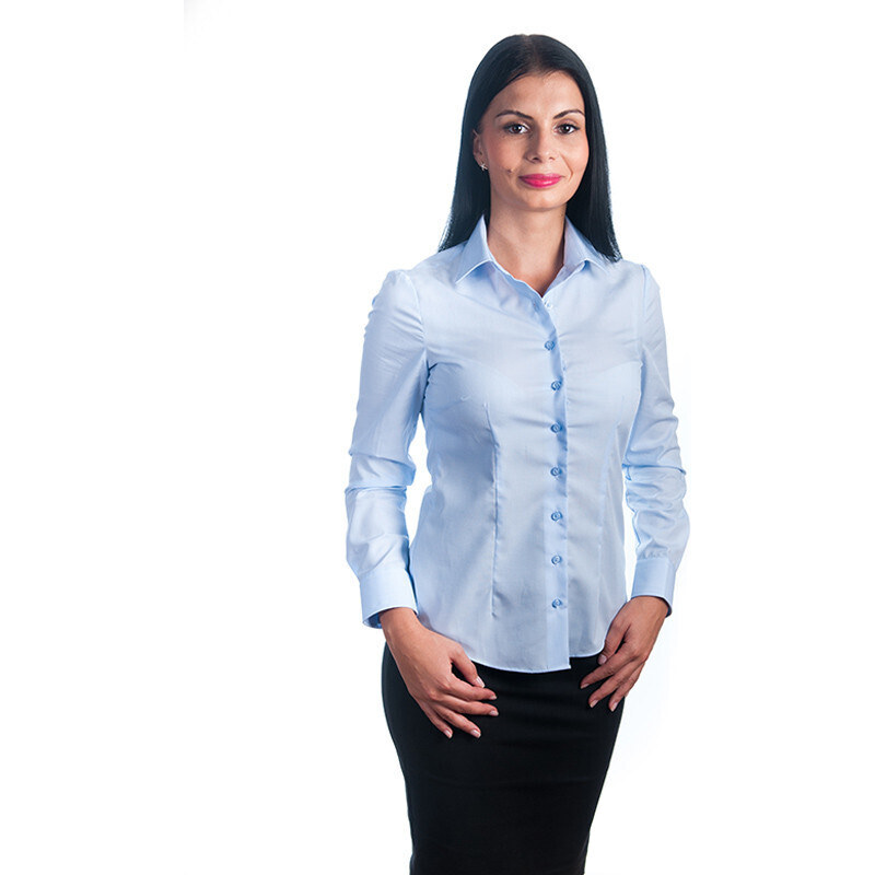 JERMYN'S Camasa Office Bleu Dama EASY IRON - Exclusive Slim Fit Fil a Fil (Marime: 3XL)