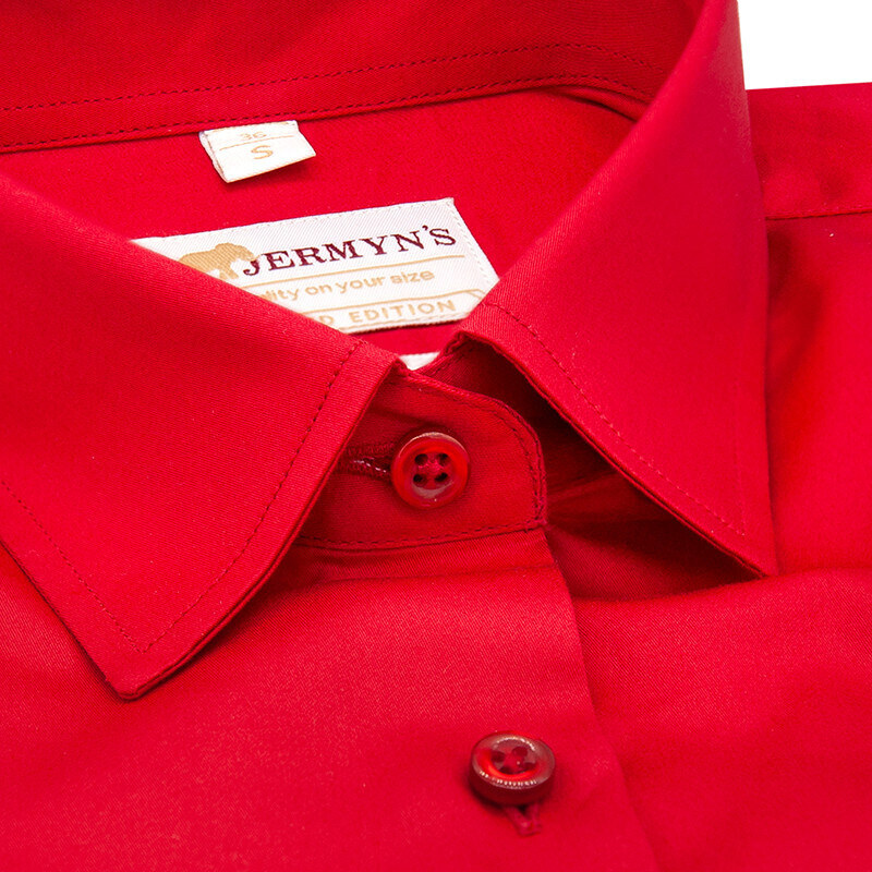 JERMYN'S Camasa eleganta dama rosu royal Luxury Slim Fit EASY IRON (Marime: 3XL)