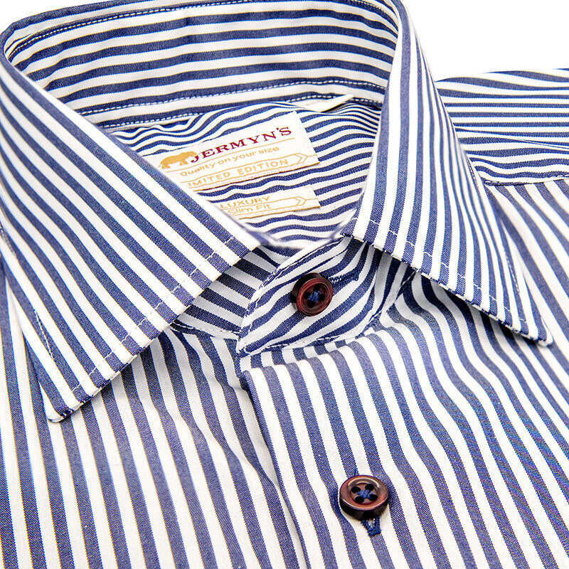 JERMYN'S Camasa slim office barbati in dungi bleumarin Luxury Slim Fit EASY IRON (Marime: L)