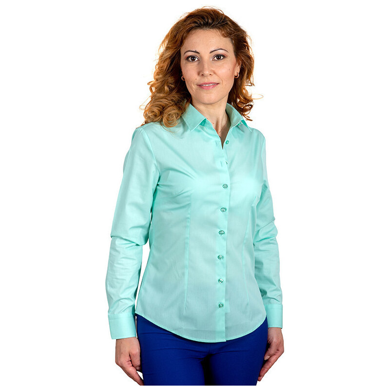 JERMYN'S Camasa dama eleganta verde menta Luxury Slim Fit EASY IRON (Marime: 3XL)