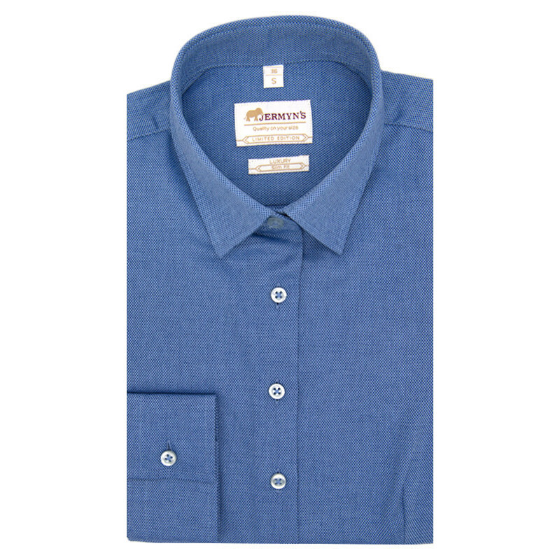 JERMYN'S Camasa albastra premium dama Oxford Luxury Slim Fit EASY IRON (Marime: 3XL)