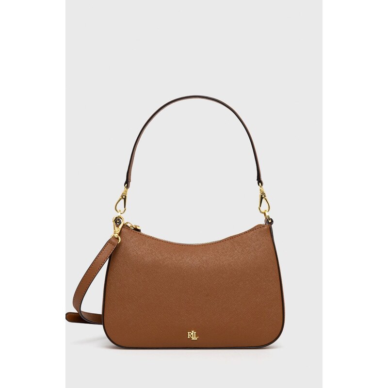 Lauren Ralph Lauren Lauren Ralph poșetă de piele culoarea maro 431884000000