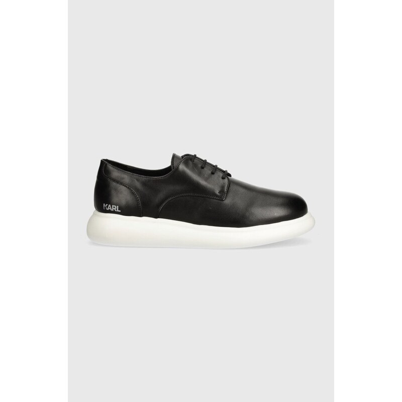 Karl Lagerfeld pantofi de piele GRANBY barbati, culoarea negru, KL22330