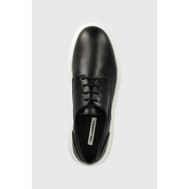 Karl Lagerfeld pantofi de piele GRANBY barbati, culoarea negru, KL22330