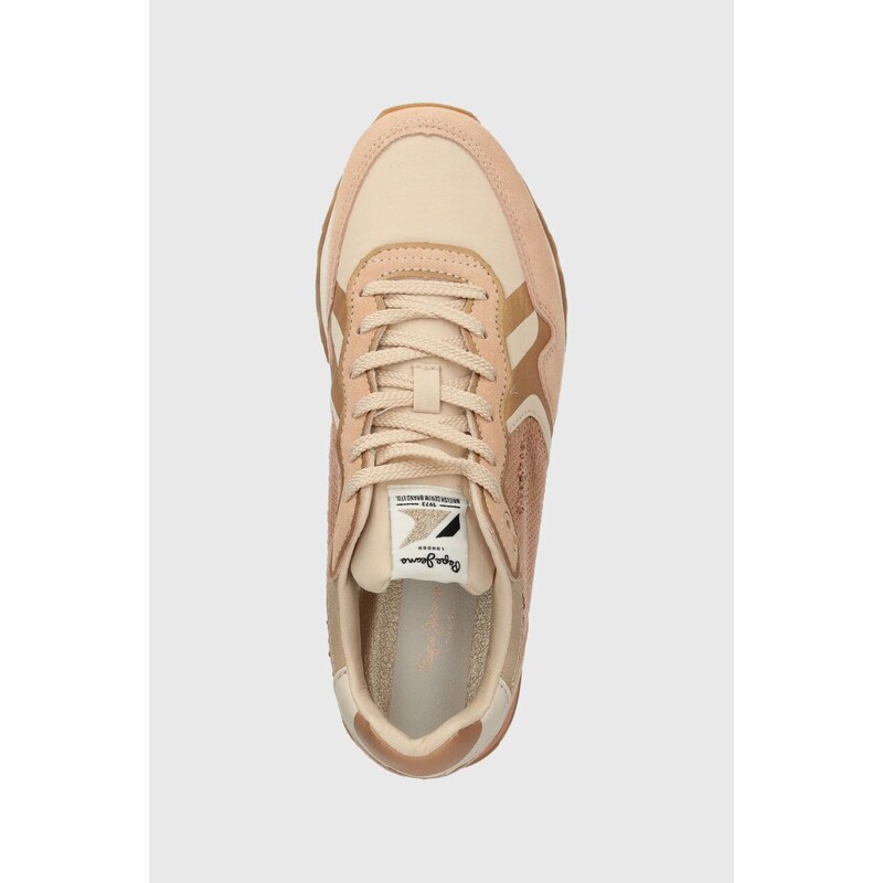 Pepe Jeans sneakers PLS40009 culoarea roz, BRIT SEQUINS W