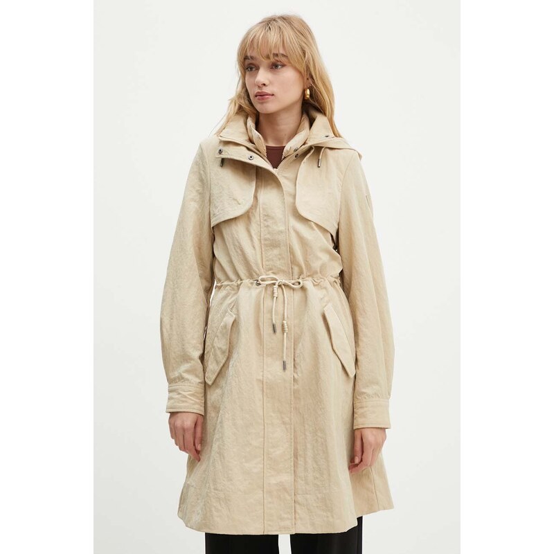 Guess geaca NATASHA femei, culoarea bej, de tranzitie, W4YL24 WGAW2