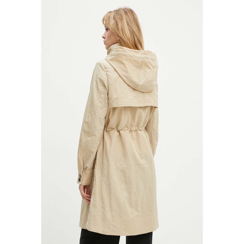 Guess geaca NATASHA femei, culoarea bej, de tranzitie, W4YL24 WGAW2