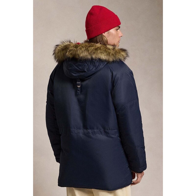 Polo Ralph Lauren geacă de puf barbati, culoarea albastru marin, de iarna, 710949233