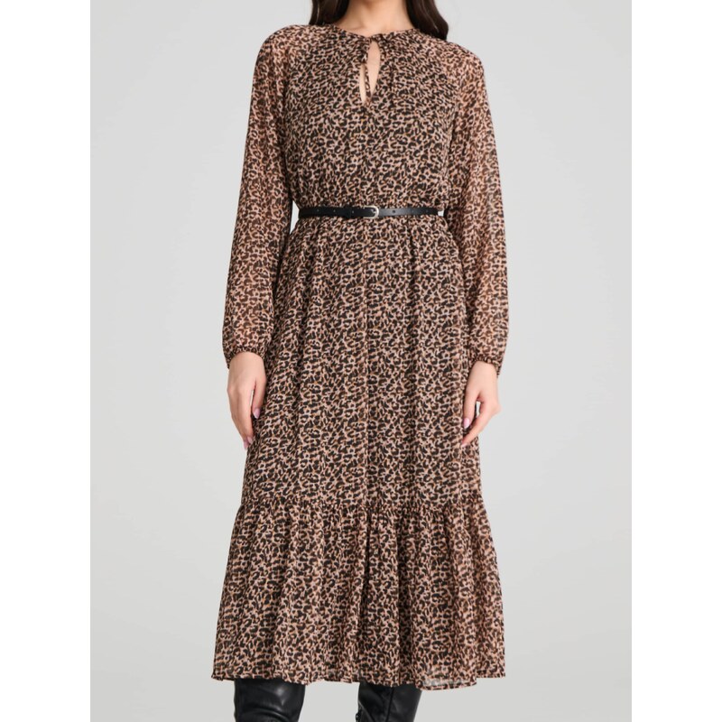 Sinsay - Rochie cu motiv animal - bej