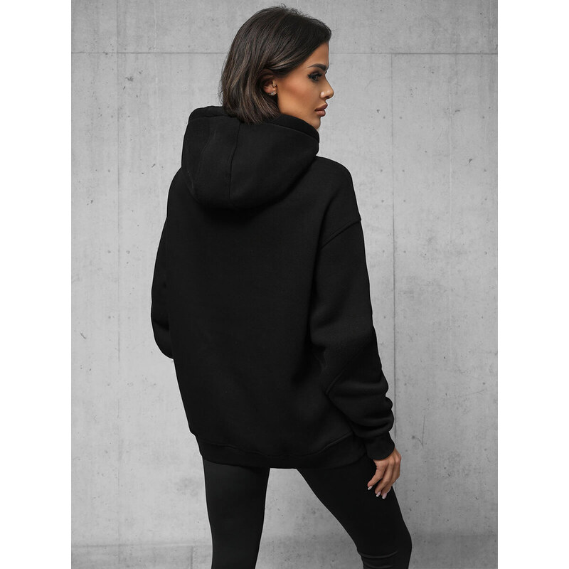 Hanorac oversize negru OZONEE O/SWE23019Z