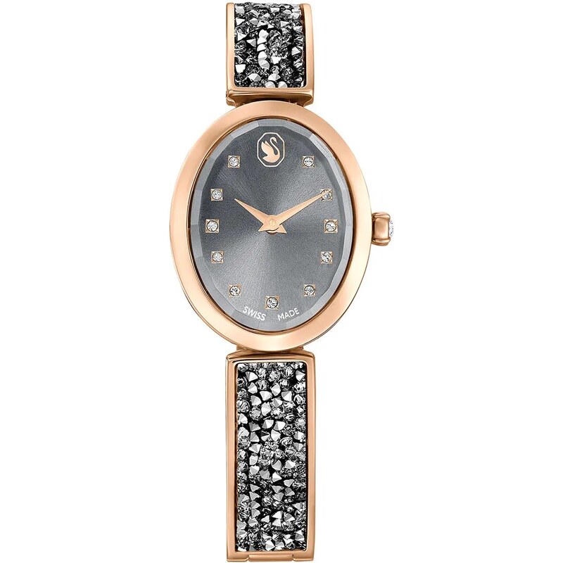Swarovski ceas CRYSTAL ROCK OVAL femei, culoarea gri, 5711695