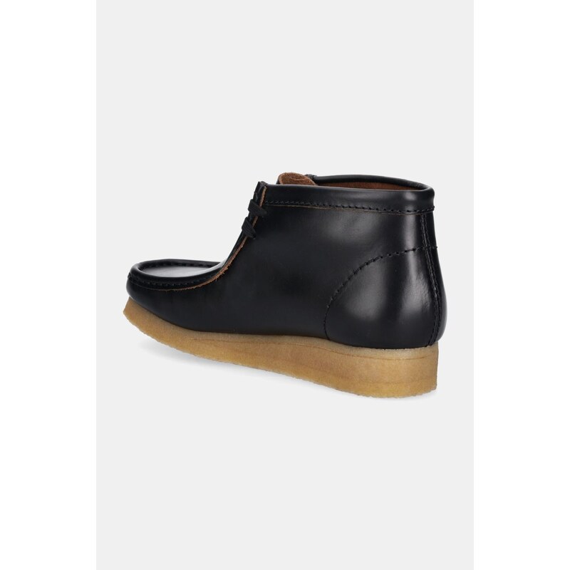 Clarks Originals pantofi de piele Wallabee Boot barbati, culoarea negru, 26179167