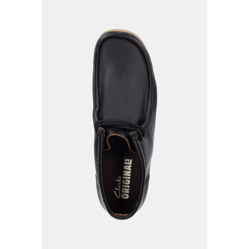Clarks Originals pantofi de piele Wallabee Boot barbati, culoarea negru, 26179167