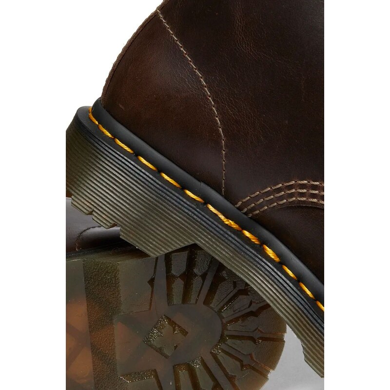 Dr. Martens bocanci de piele 1460 Pascal Serena femei, culoarea maro, cu toc plat, izolat, DM32019777
