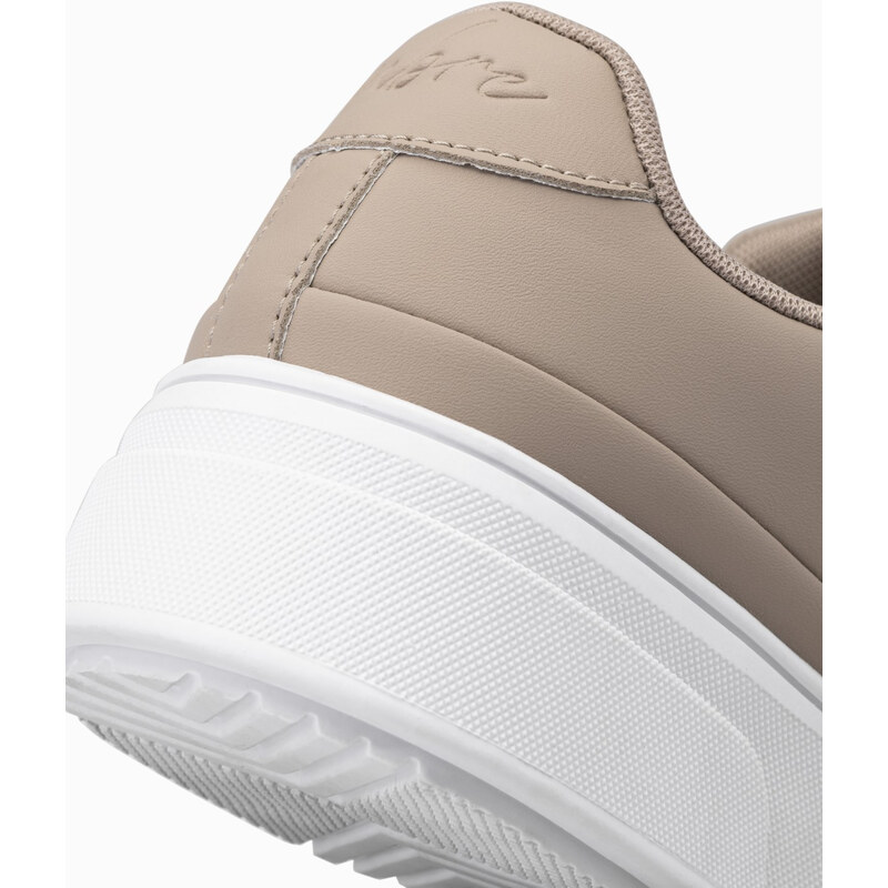 Ombre Cizme sport din piele ecologică pentru bărbați cu talpă groasă - cenușă V1 OM-FOSL-0166