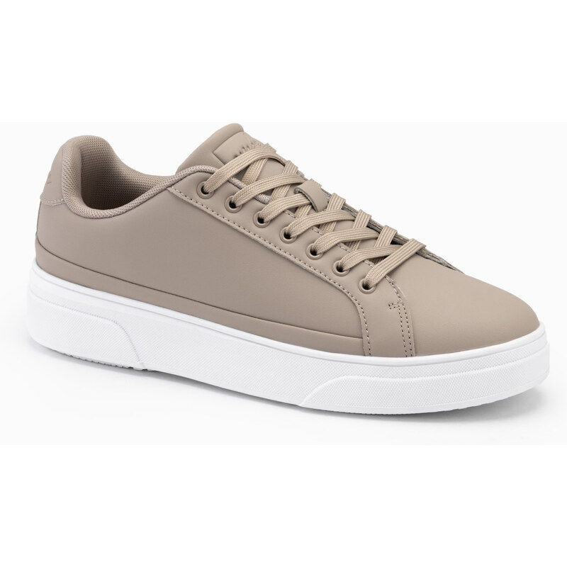 Ombre Cizme sport din piele ecologică pentru bărbați cu talpă groasă - cenușă V1 OM-FOSL-0166