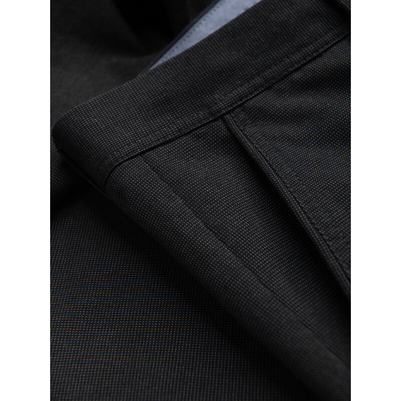 Ombre Pantaloni chino clasici pentru bărbați cu textură fină - negru V5 OM-PACP-0188