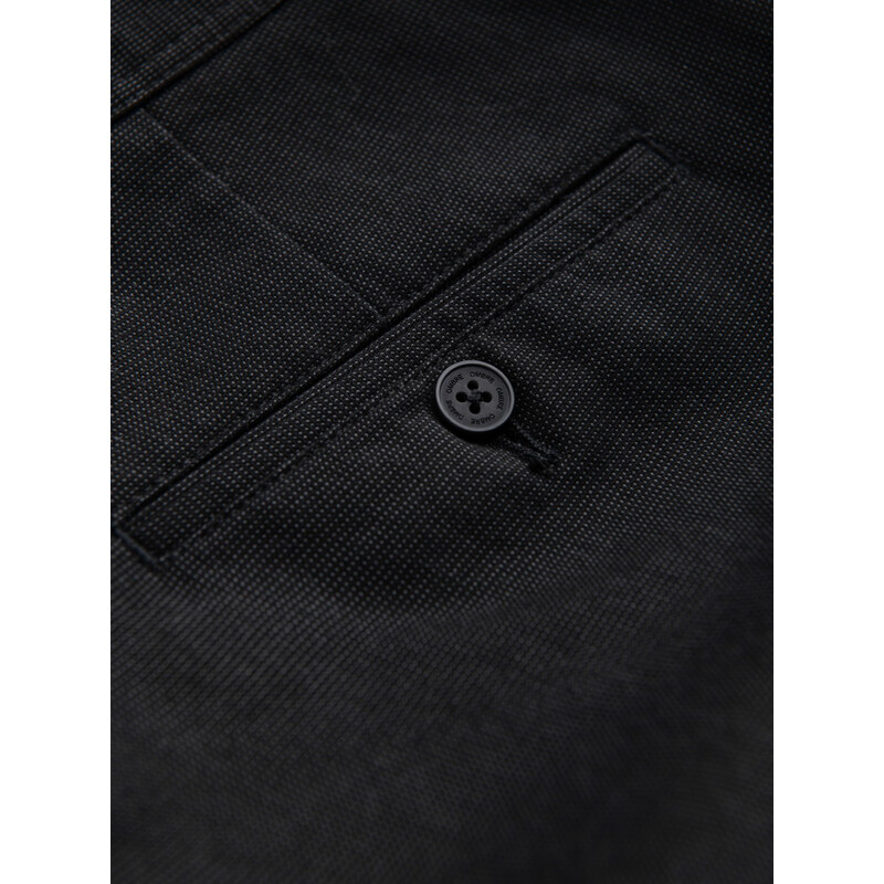 Ombre Pantaloni chino clasici pentru bărbați cu textură fină - negru V5 OM-PACP-0188