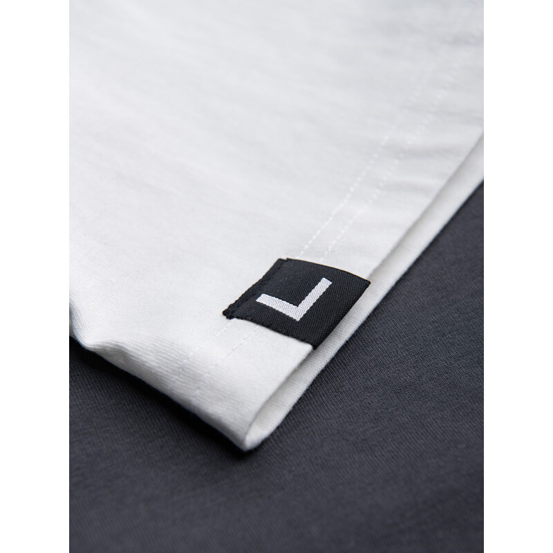 Ombre Tricou tricolor din bumbac pentru bărbați cu logo - grafit/olive V9 S1747