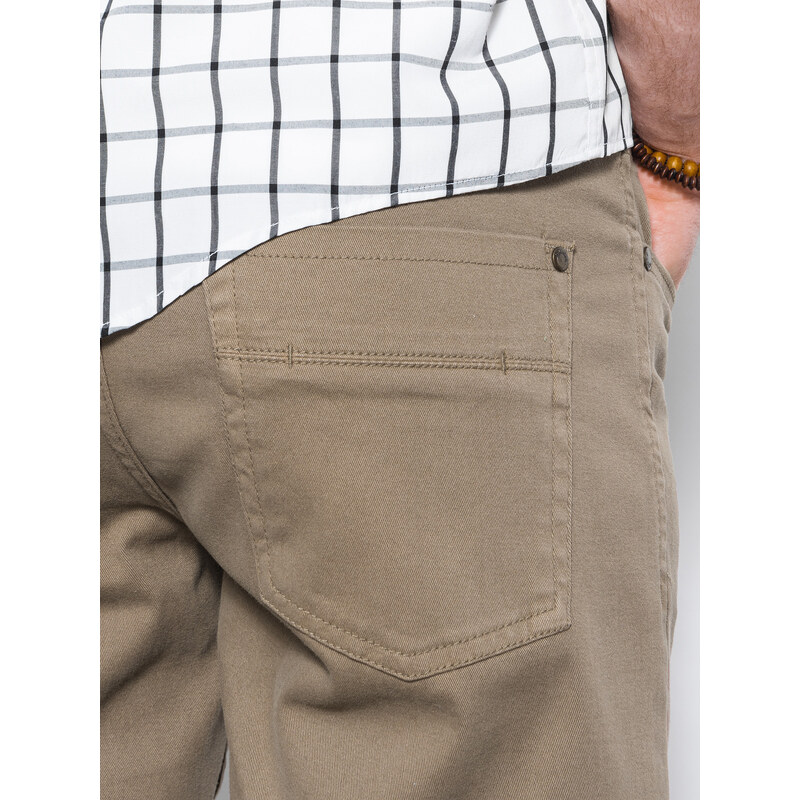 Ombre Pantaloni chino barbati - bej inchis P1059
