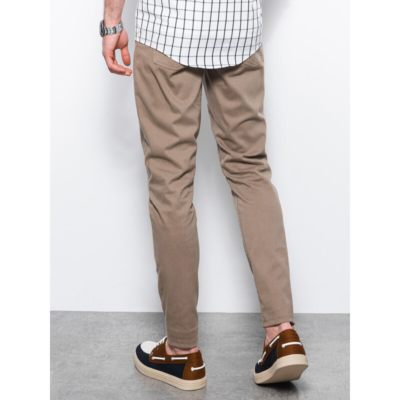 Ombre Pantaloni chino barbati - bej inchis P1059