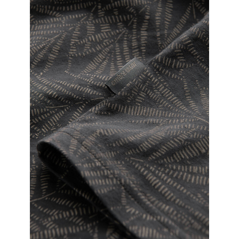 Ombre Tricou bărbătesc cu imprimeu complet în frunze de palmier - grafit V4 OM-TSFP-0182