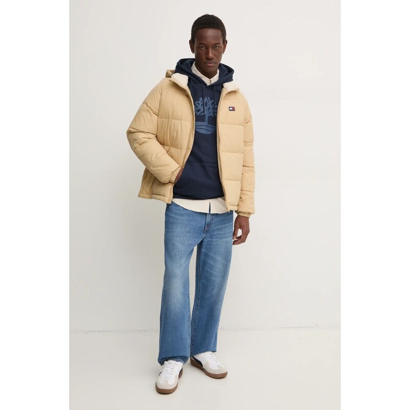 Tommy Jeans geaca barbati, culoarea maro, de iarna, DM0DM20003