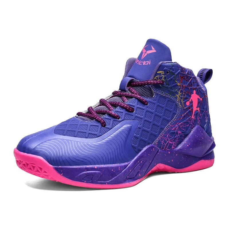 Sneakers pentru baschet MBrands, mov si pereche sosete