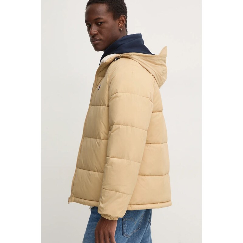 Tommy Jeans geaca barbati, culoarea maro, de iarna, DM0DM20003