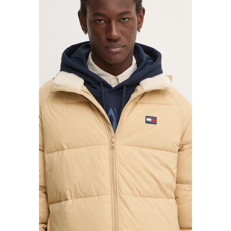 Tommy Jeans geaca barbati, culoarea maro, de iarna, DM0DM20003