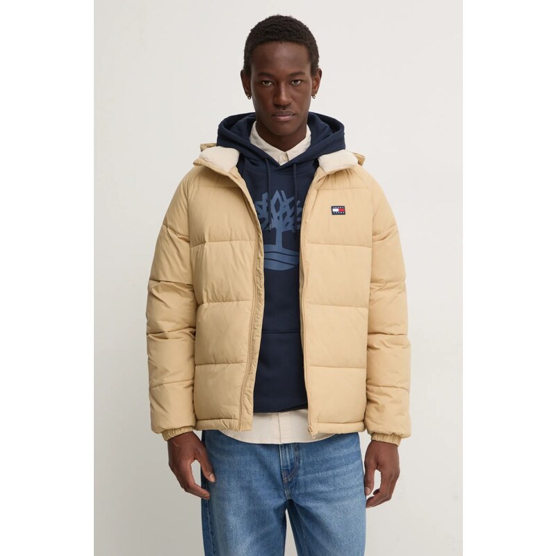 Tommy Jeans geaca barbati, culoarea maro, de iarna, DM0DM20003