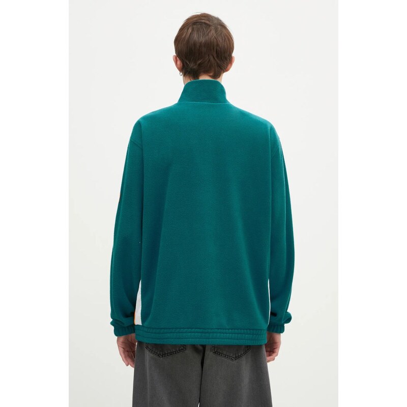 adidas Originals bluză Polarfleece Adibreak Tracktop barbati, culoarea verde, cu imprimeu, IW5815