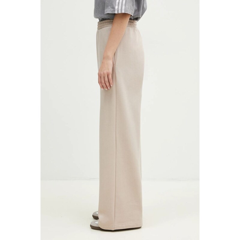 adidas Originals pantaloni de trening Femme Galore Wideleg Fleece Pants culoarea bej, uni, JN3029