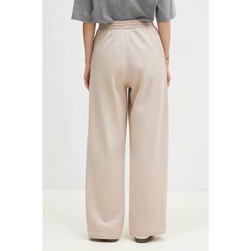 adidas Originals pantaloni de trening Femme Galore Wideleg Fleece Pants culoarea bej, uni, JN3029