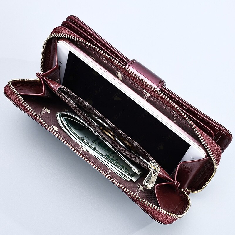 Portofel dama din piele naturala JERMYN'S Roma, elegant, mov lacuit